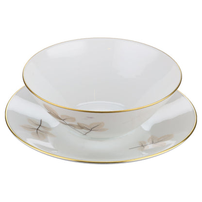 Butterdose rund  Rosenthal Form 2000 Schattenrose mit Goldrand