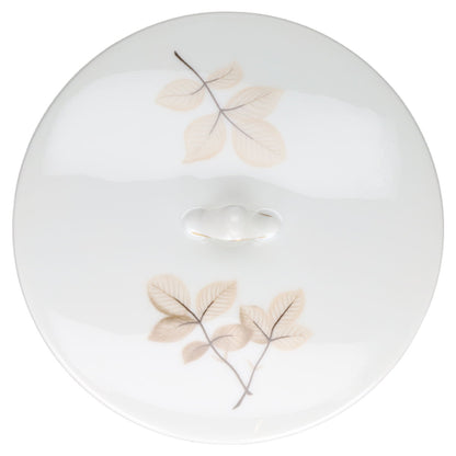 Butterdose rund  Rosenthal Form 2000 Schattenrose mit Goldrand