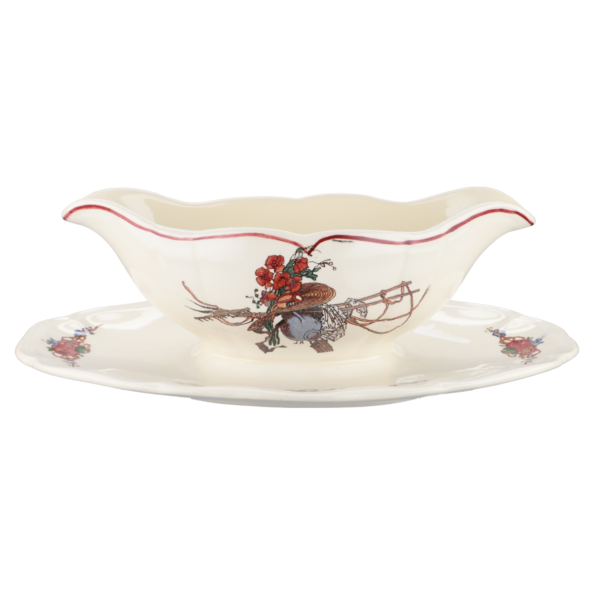 Sauciere mit Teller einteilig