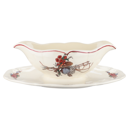 Sauciere mit Teller einteilig