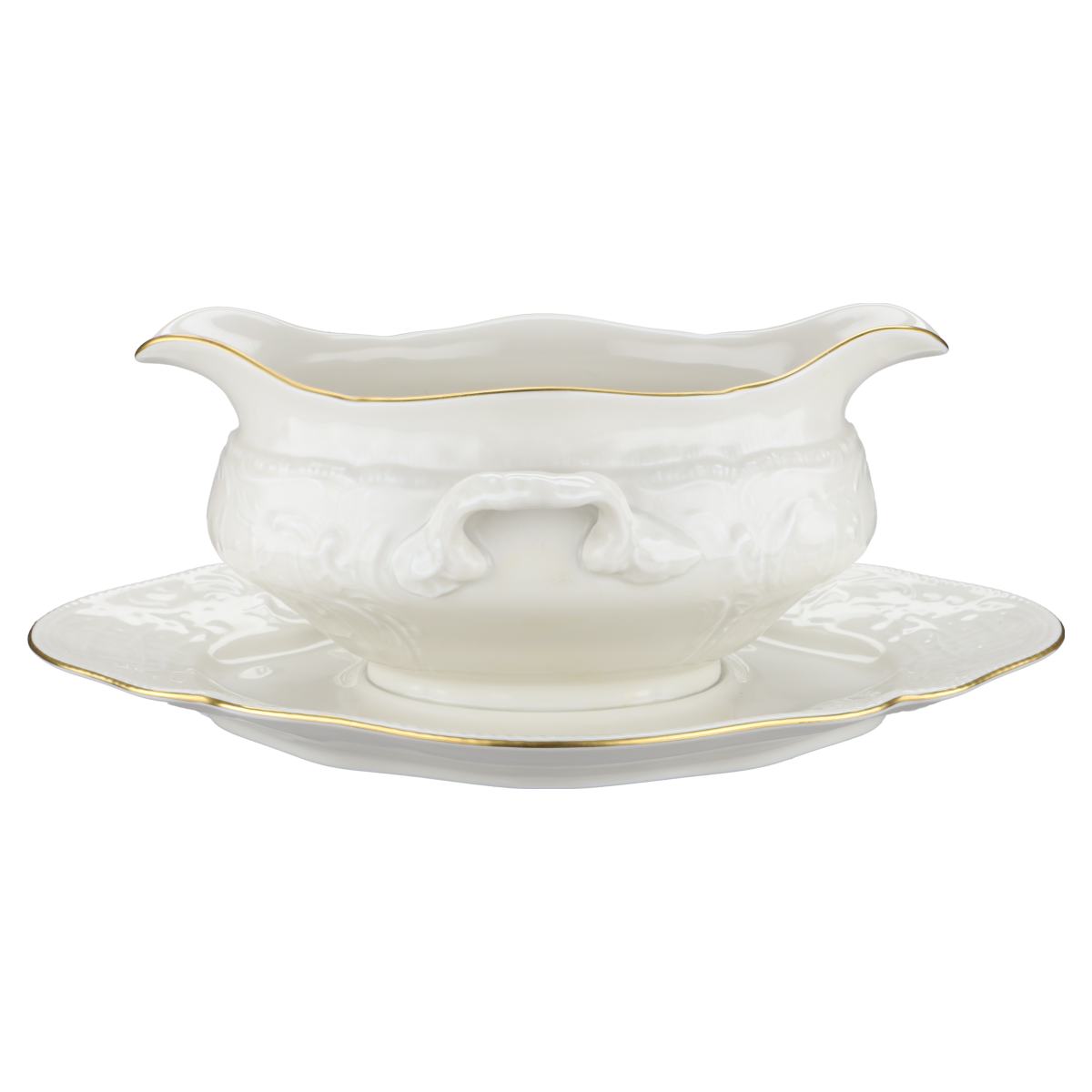 Sauciere mit Teller einteilig