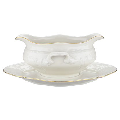 Sauciere mit Teller einteilig