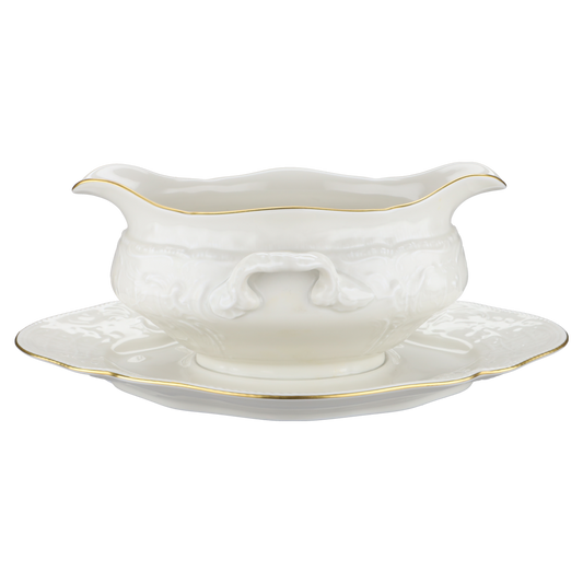 Sauciere mit Teller einteilig