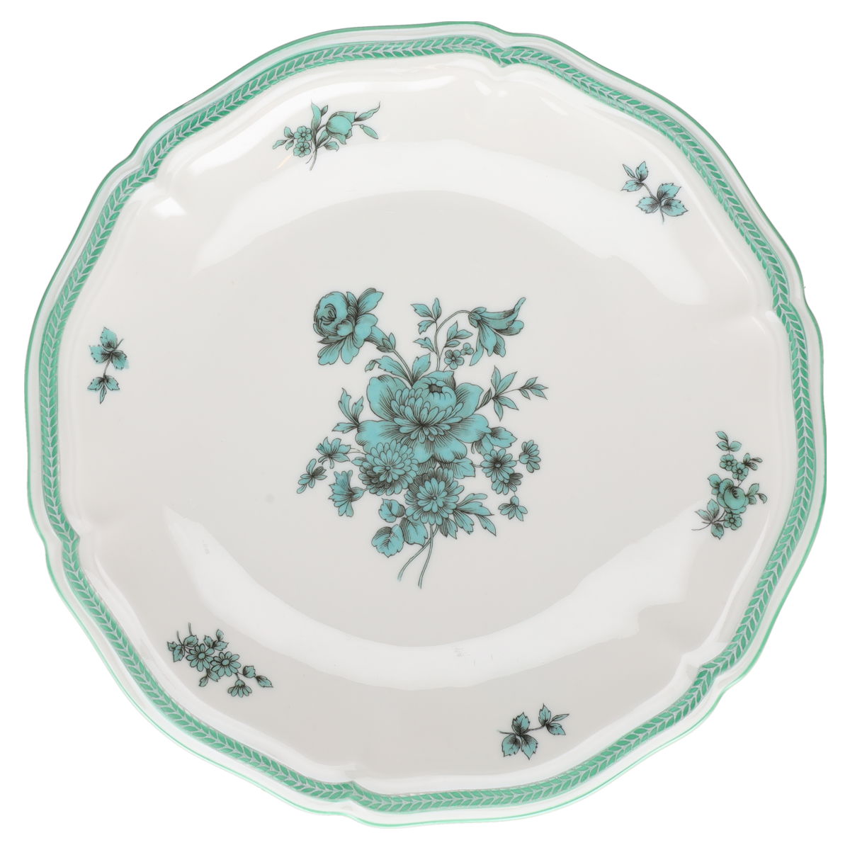 Coupeteller / Kuchenteller Rosenthal Chippendale Grüne Blume