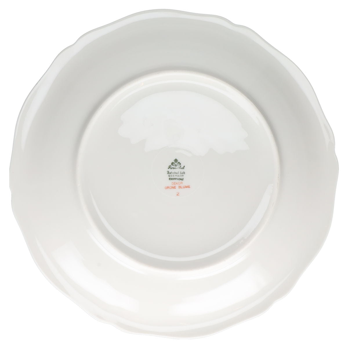 Coupeteller / Kuchenteller Rosenthal Chippendale Grüne Blume