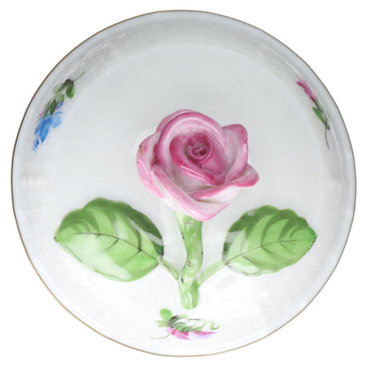 Deckel für Mokkakanne Modell 613 KPM Berlin Rocaille I.Wahl Bunte Blume mit Goldrand Dekor 36