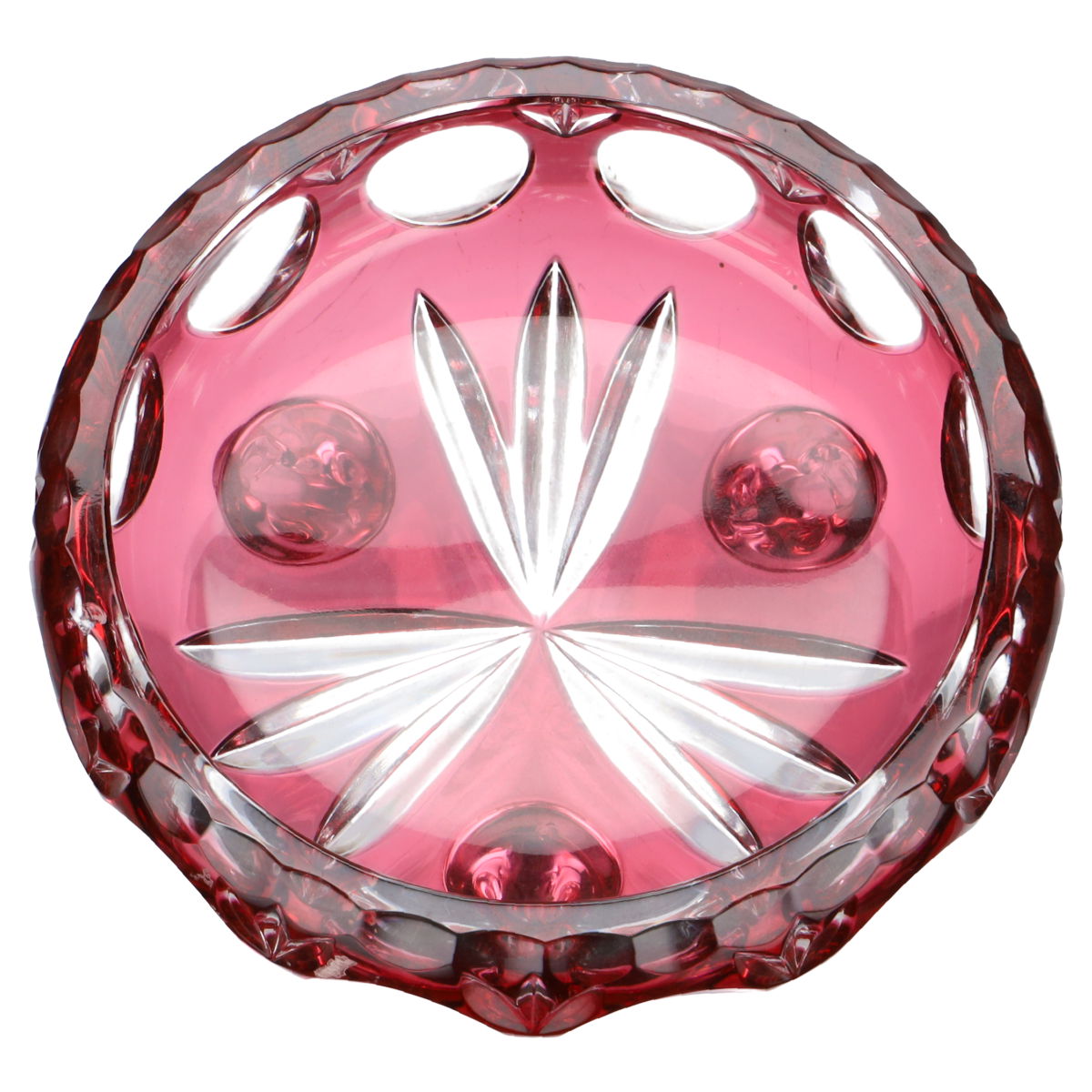 Schale auf 3 Füßen Goldrubin klein