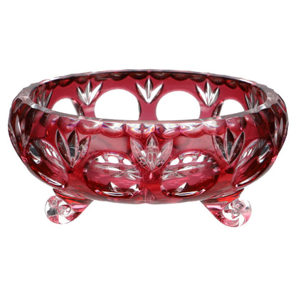 Schale auf 3 Füßen Goldrubin klein