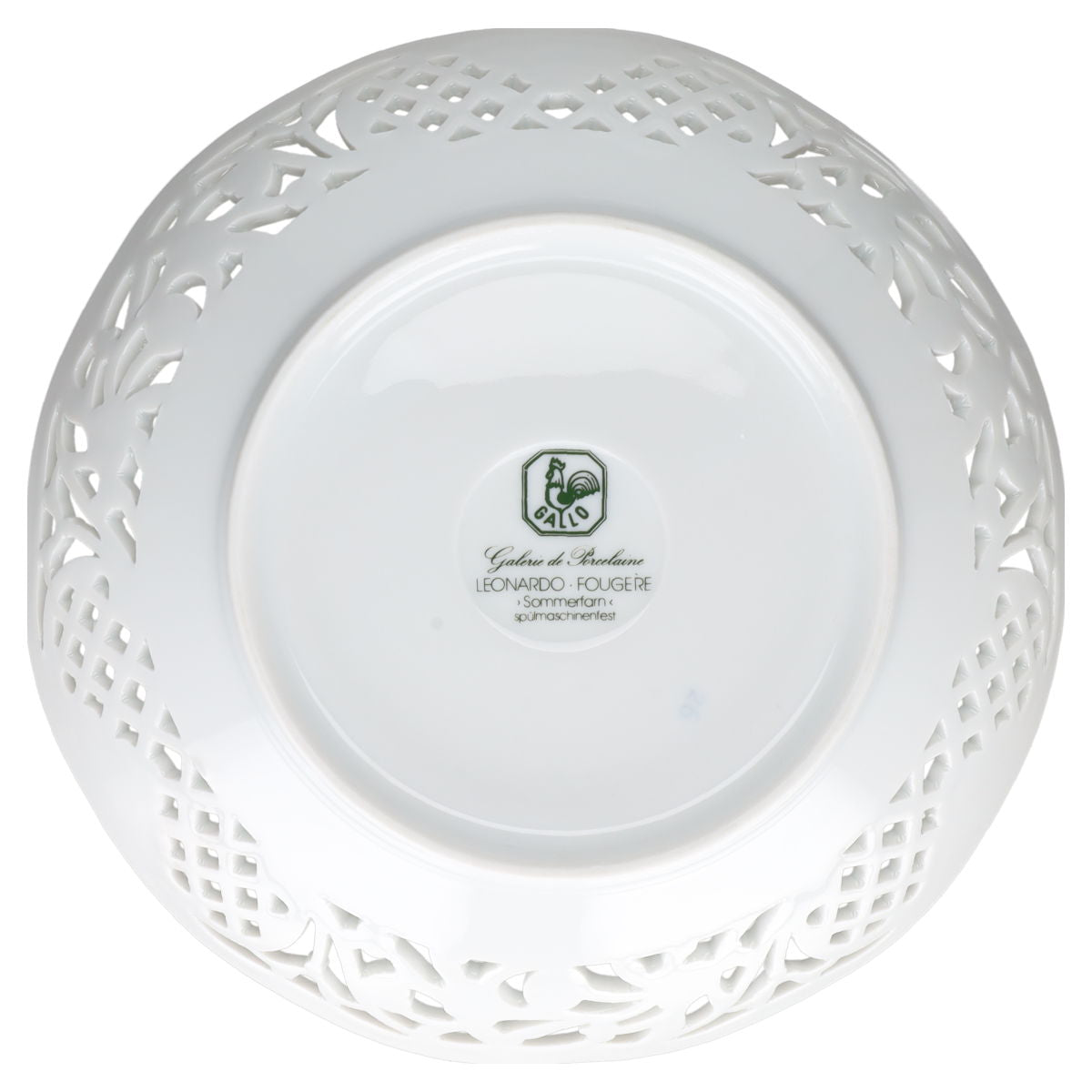 Durchbruchschale D 18,8 cm H 5,2 cm Gallo Galerie de Porcelaine Leonardo Fougere Sommerfarn