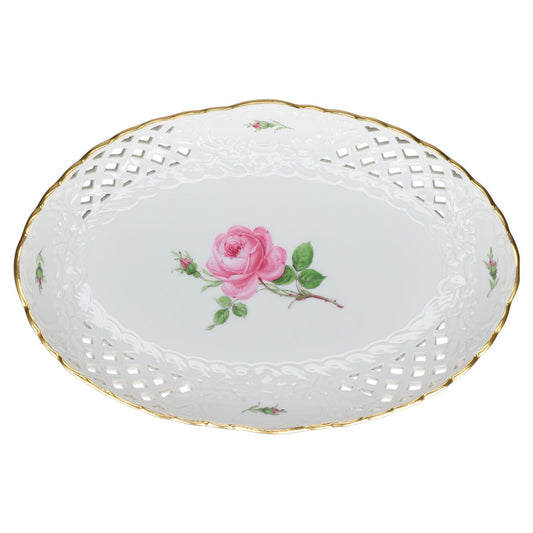 Durchbruchschale oval Meissen Neuer Ausschnitt I.Wahl Rote Rose