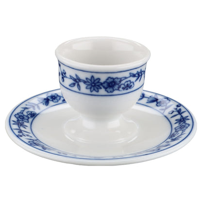 Eierbecher mit Schalenablage  Krautheim Kobalt floral Zwiebelmuster