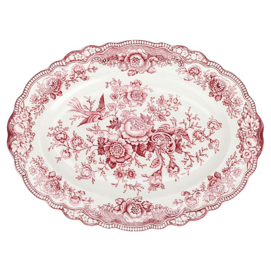 Fleischplatte groß Crown Ducal Bristol rot