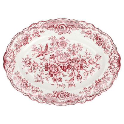 Fleischplatte groß Crown Ducal Bristol rot