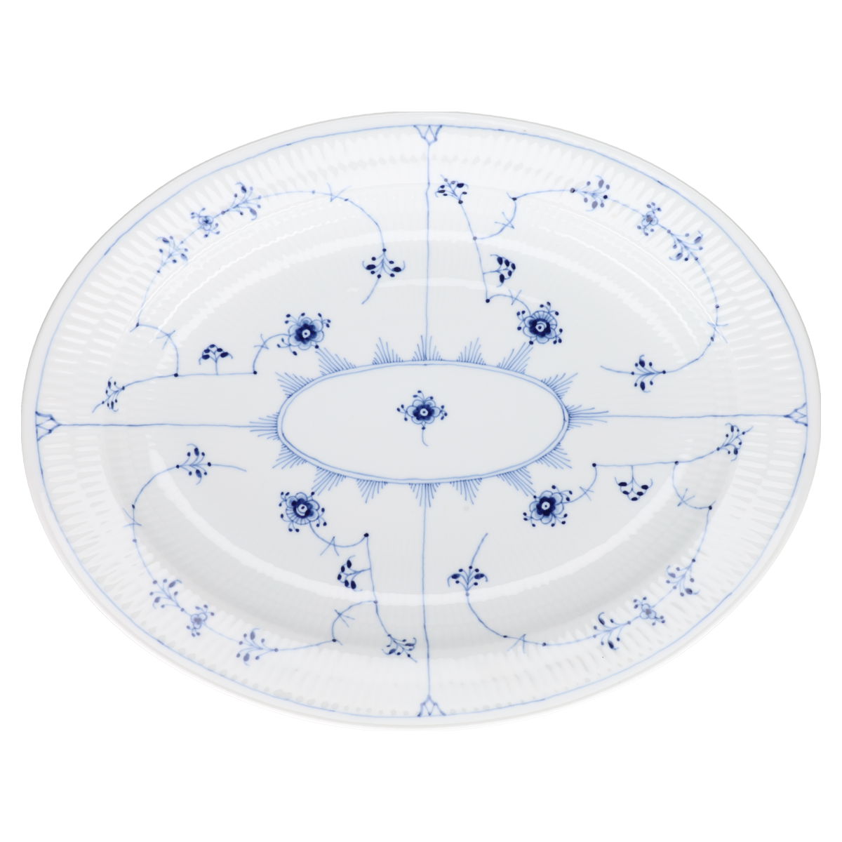 Fleischplatte groß Modell 375 Royal Copenhagen Musselmalet gerippt I.Wahl