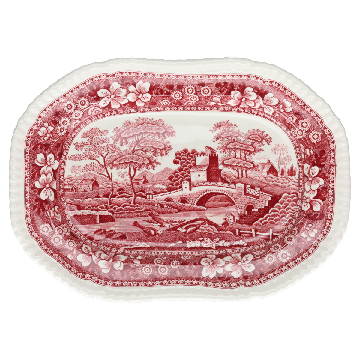 Fleischplatte klein Spode Copeland Pink Tower
