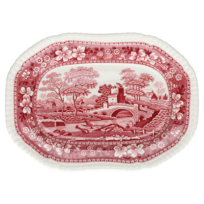 Fleischplatte klein Spode Copeland Pink Tower