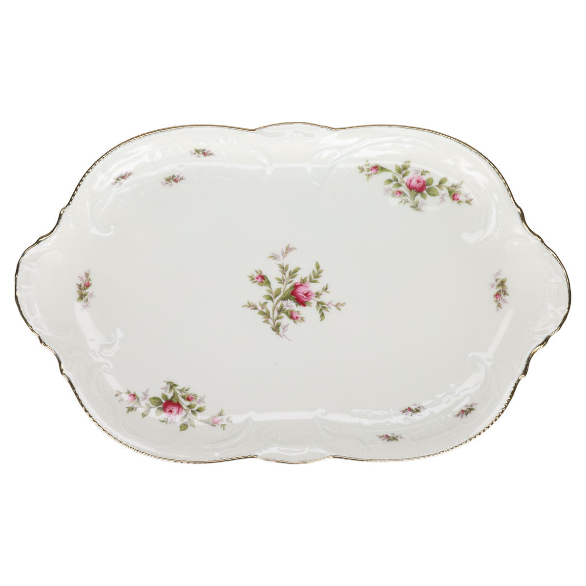 Fleischplatte maxi Rosenthal Sanssouci elfenbeinfarben Moosrose Ramona