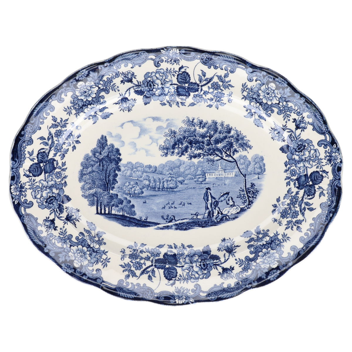 Fleischplatte mittelgroß  Royal Worcester Avon Scenes Palissy