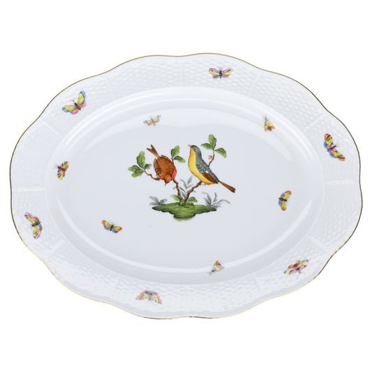 Fleischplatte mittelgroß Modell 102 Herend Ungarn Form Osier Rothschild