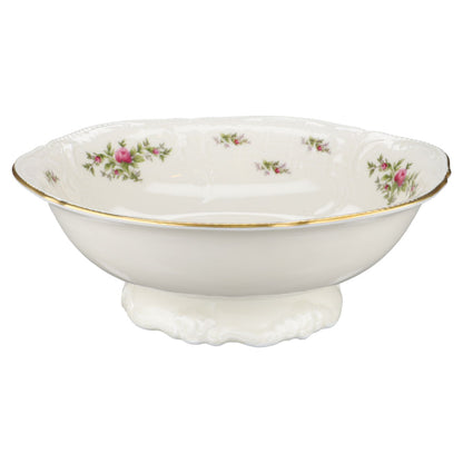 Gebäckschale auf Fuß Rosenthal Sanssouci elfenbeinfarben Moosrose Ramona