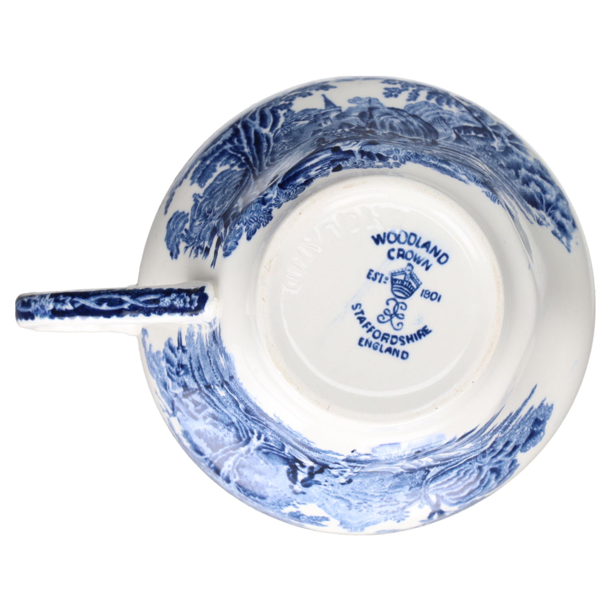 Kaffee- Obertasse Crown Staffordshire Woodland blau / blue