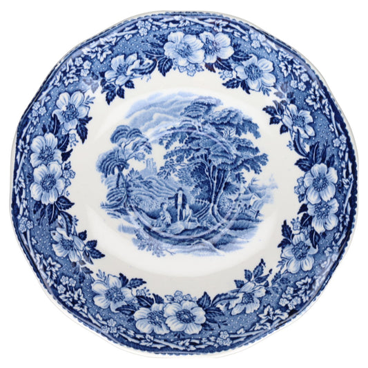 Kaffee- Untertasse Crown Staffordshire Woodland blau / blue