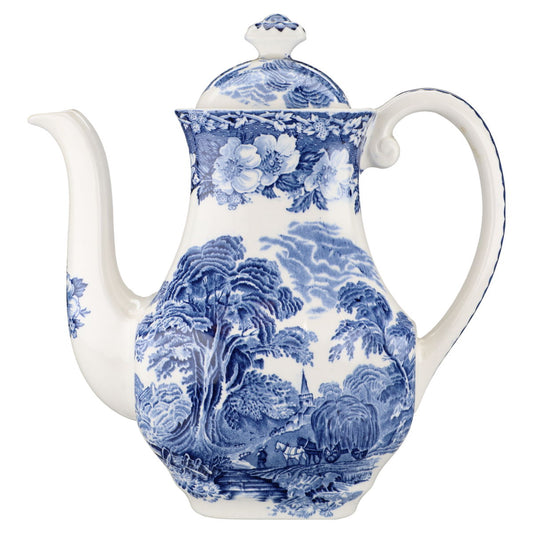 Kaffeekanne  Crown Staffordshire Woodland blau / blue