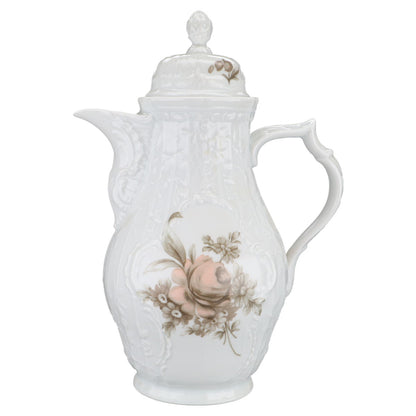 Kaffeekanne  Rosenthal Sanssouci weiß Braune Rose