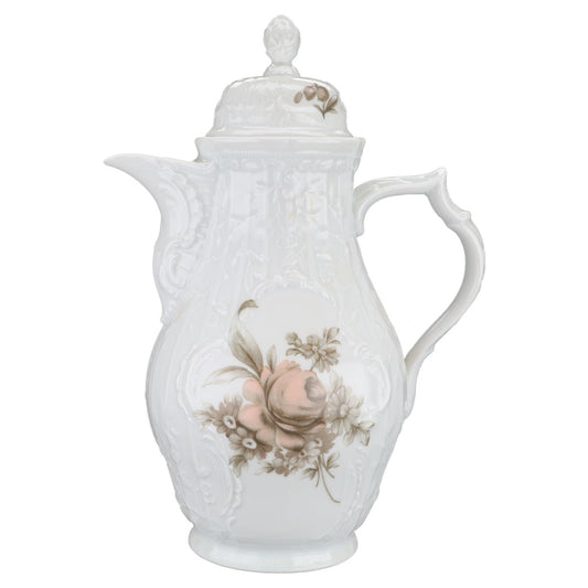 Kaffeekanne  Rosenthal Sanssouci weiß Braune Rose