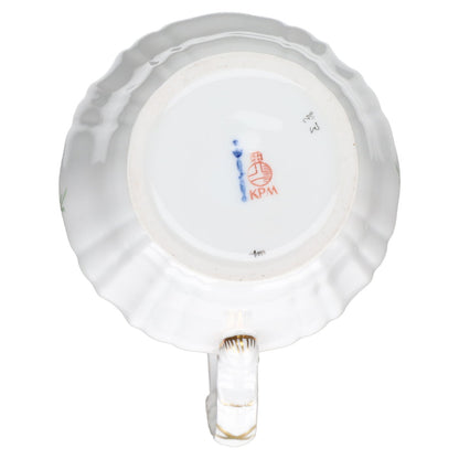 Kaffeekanne klein KPM Berlin Rocaille I.Wahl Bunte Blume mit Goldrand Dekor 36
