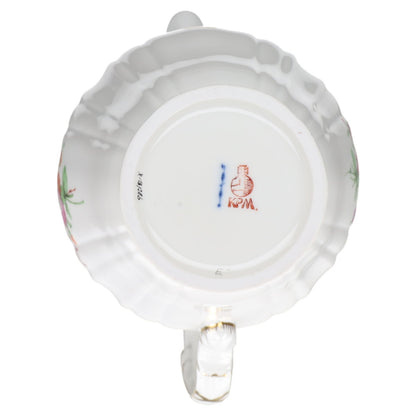 Kaffeekanne ohne Deckel 1,1 L KPM Berlin Rocaille I.Wahl Bunte Blume mit Goldrand Dekor 36