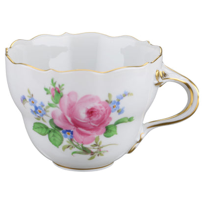 Kaffeetasse  Meissen Neuer Ausschnitt II.Wahl Rote Rose und Vergissmeinnicht
