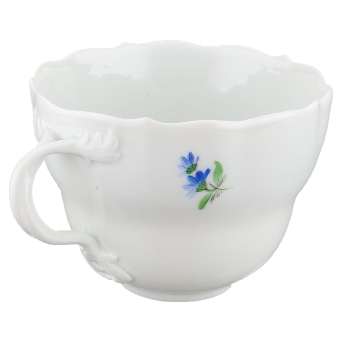 Kaffeetasse  ohne Goldrand Chrysantheme geschlossen Meissen Neuer Ausschnitt II.Wahl Bunte Blume