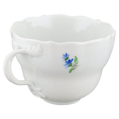 Kaffeetasse  ohne Goldrand Chrysantheme geschlossen Meissen Neuer Ausschnitt II.Wahl Bunte Blume
