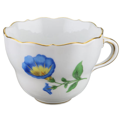 Kaffeetasse Blüte Blau Gelb Typ I Meissen Neuer Ausschnitt II.Wahl Bunte Blume