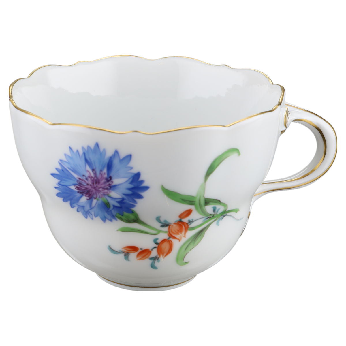 Kaffeetasse Blüte Blau Rot Typ I Meissen Neuer Ausschnitt II.Wahl Bunte Blume