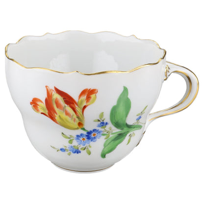 Kaffeetasse Blüte Gelb Rot Typ I Meissen Neuer Ausschnitt I.Wahl Bunte Blume