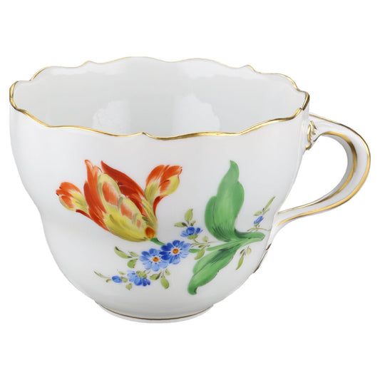 Kaffeetasse Blüte Gelb Rot Typ I Meissen Neuer Ausschnitt I.Wahl Bunte Blume