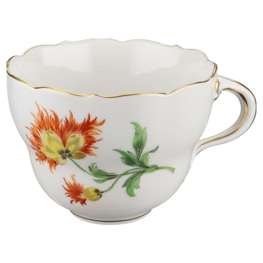 Kaffeetasse Blüte Gelb Rot Typ I Meissen Neuer Ausschnitt II.Wahl Bunte Blume