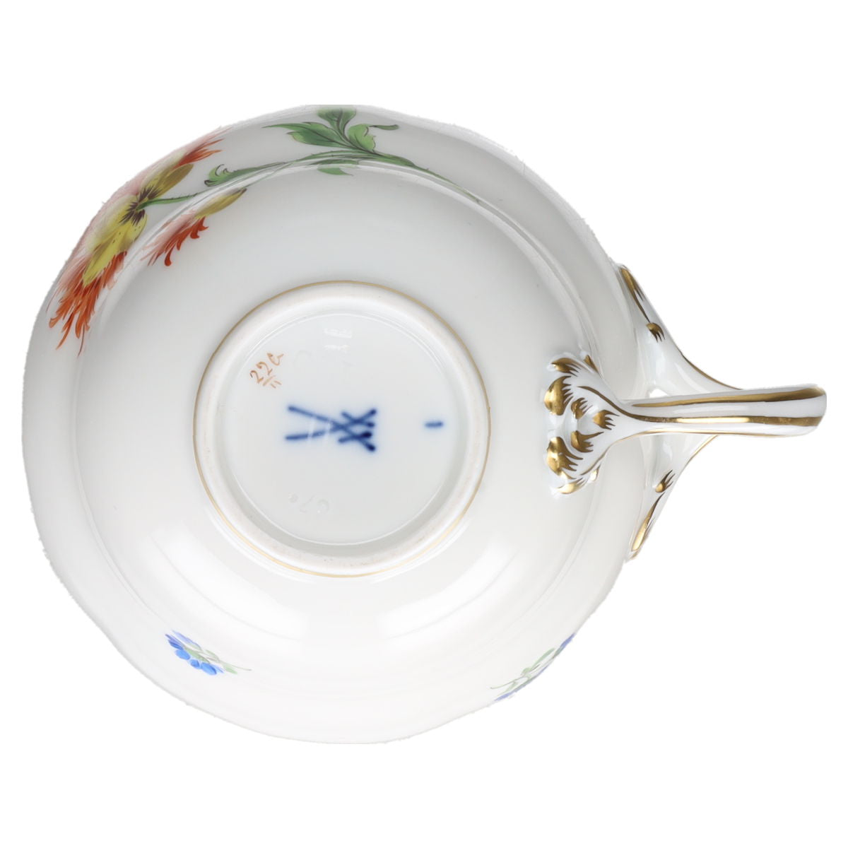 Kaffeetasse Blüte Gelb Rot Typ I Meissen Neuer Ausschnitt II.Wahl Bunte Blume