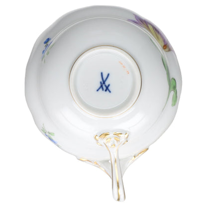 Kaffeetasse Blüte Lila, Gelb Meissen Neuer Ausschnitt II.Wahl Bunte Blume