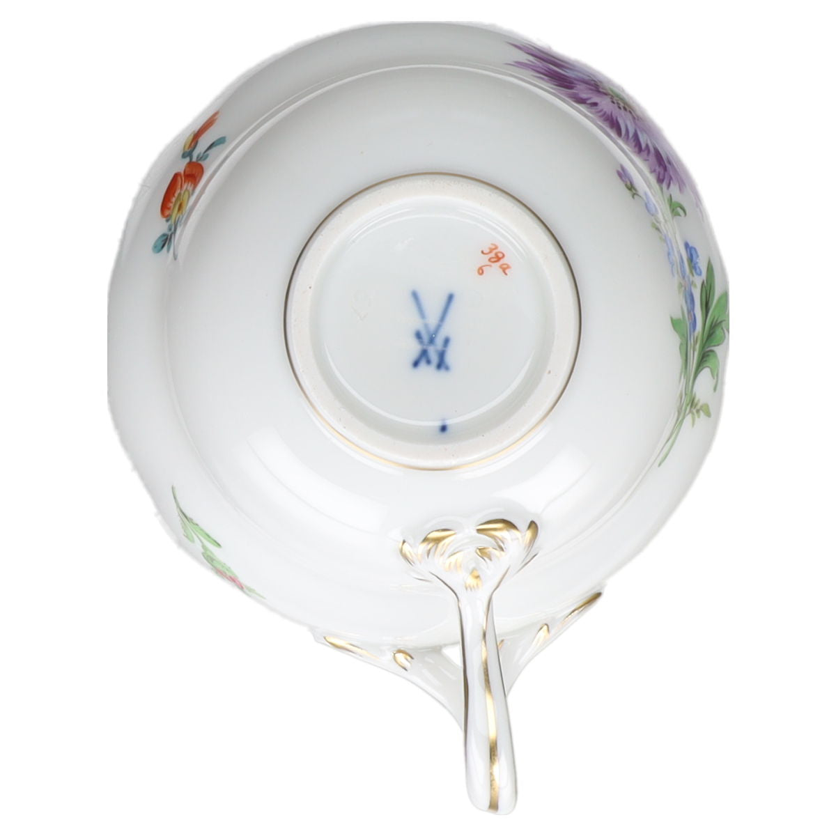 Kaffeetasse Blüte Lila Blau Typ I Meissen Neuer Ausschnitt II.Wahl Bunte Blume