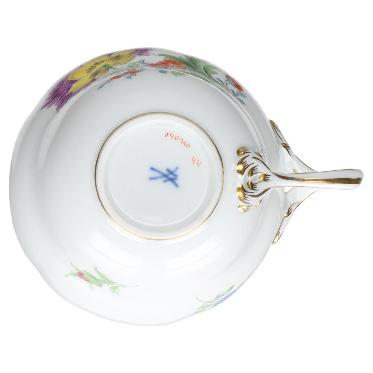 Kaffeetasse Blüte Lila Gelb Typ I Meissen Neuer Ausschnitt I.Wahl Bunte Blume