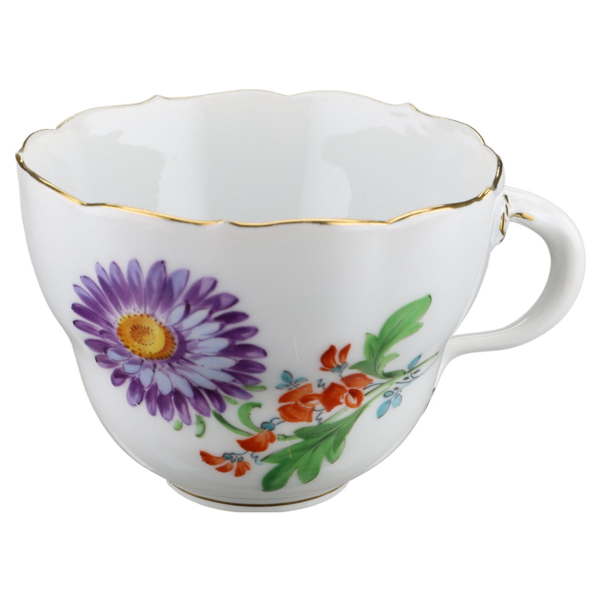 Kaffeetasse Blüte Lila Rot Typ I Meissen Neuer Ausschnitt II.Wahl Bunte Blume