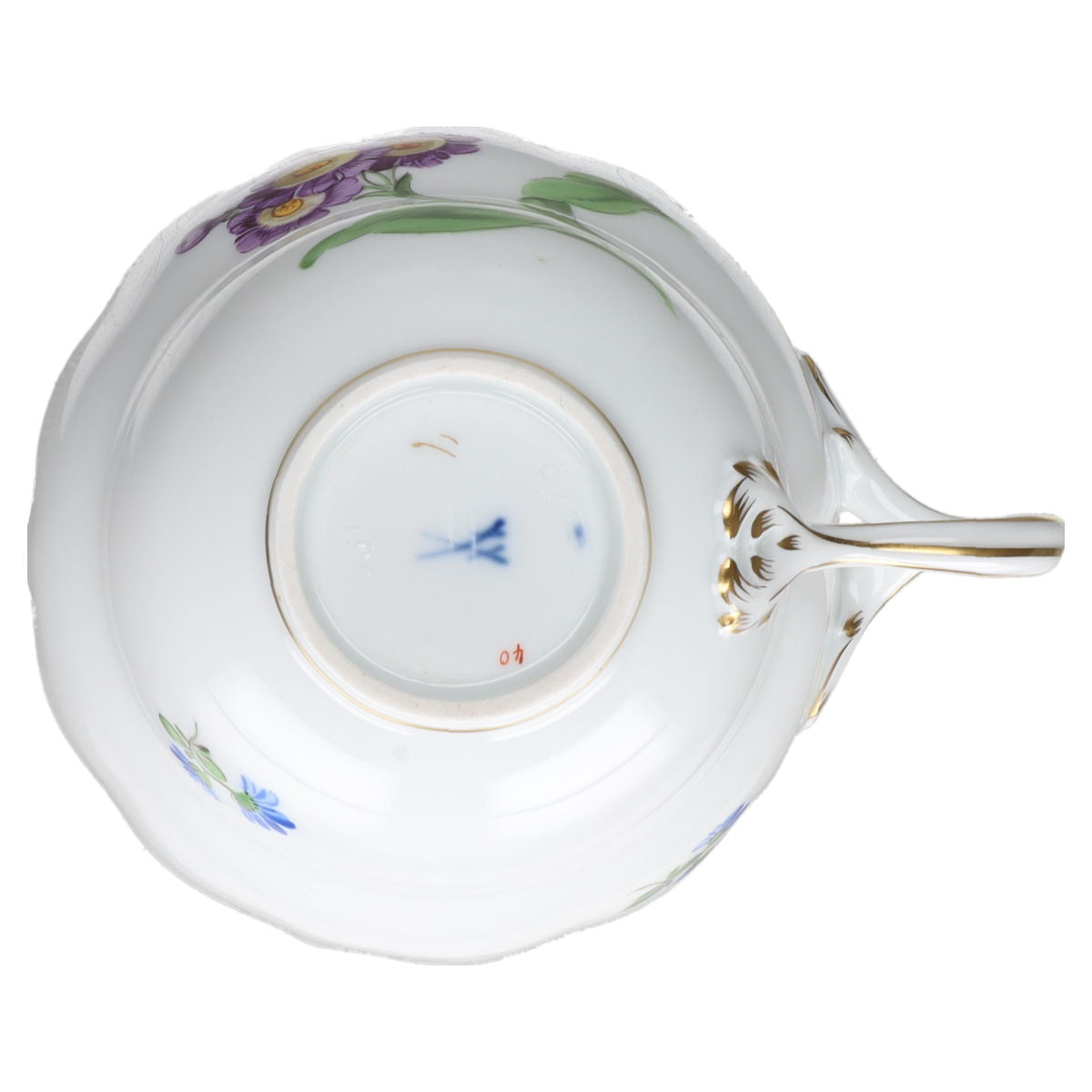 Kaffeetasse Blüte Lila Typ I Meissen Neuer Ausschnitt II.Wahl Bunte Blume