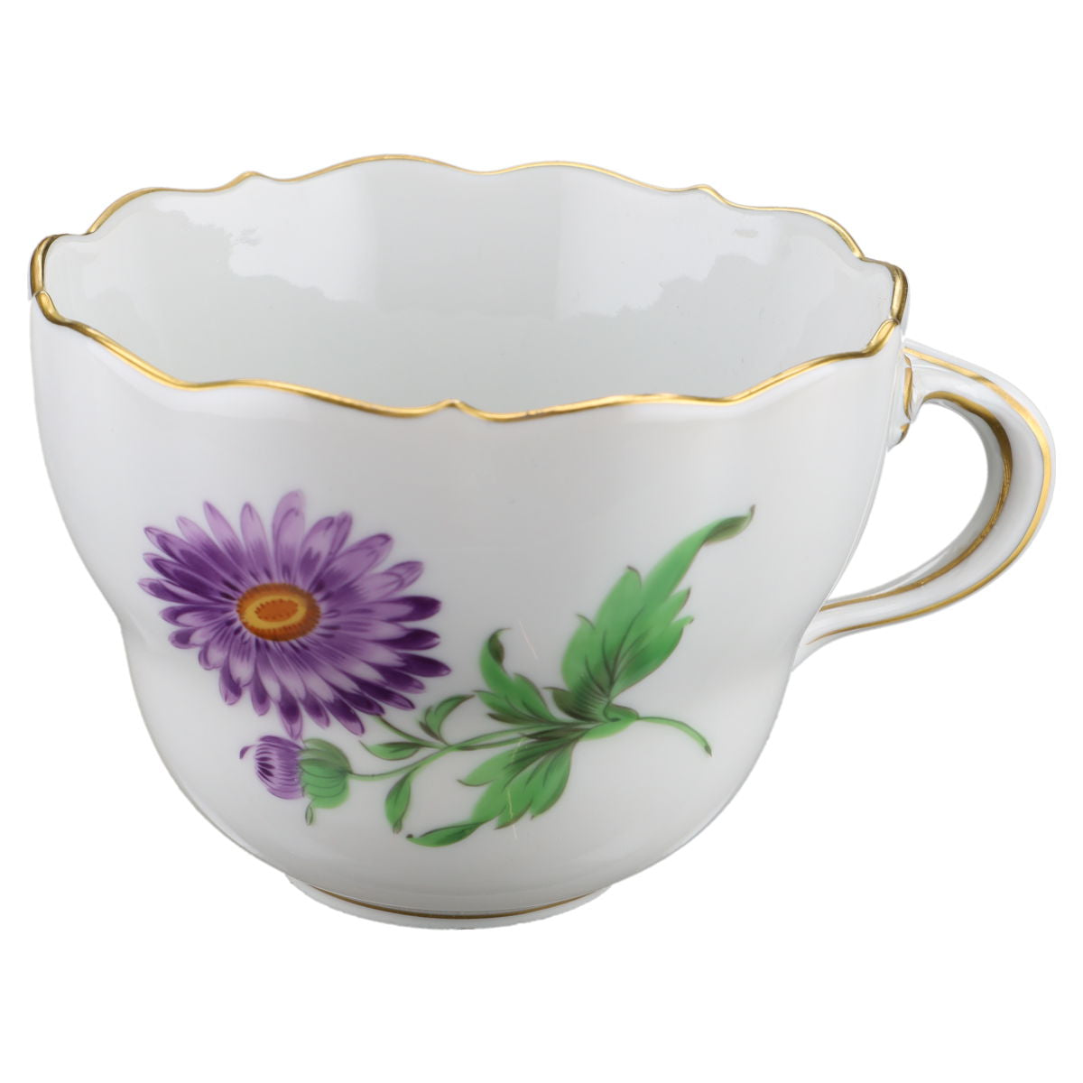 Kaffeetasse Blüte Lila Typ III Meissen Neuer Ausschnitt II.Wahl Bunte Blume