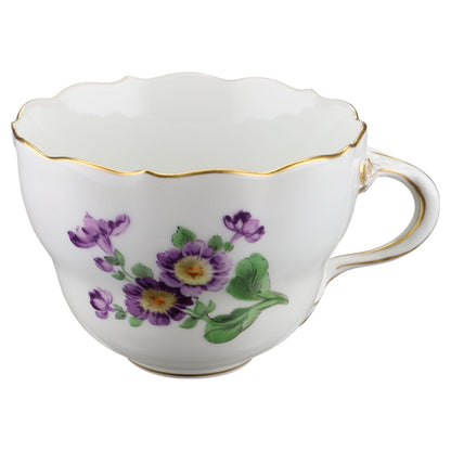 Kaffeetasse Blüte Lila Typ IIII Meissen Neuer Ausschnitt II.Wahl Bunte Blume