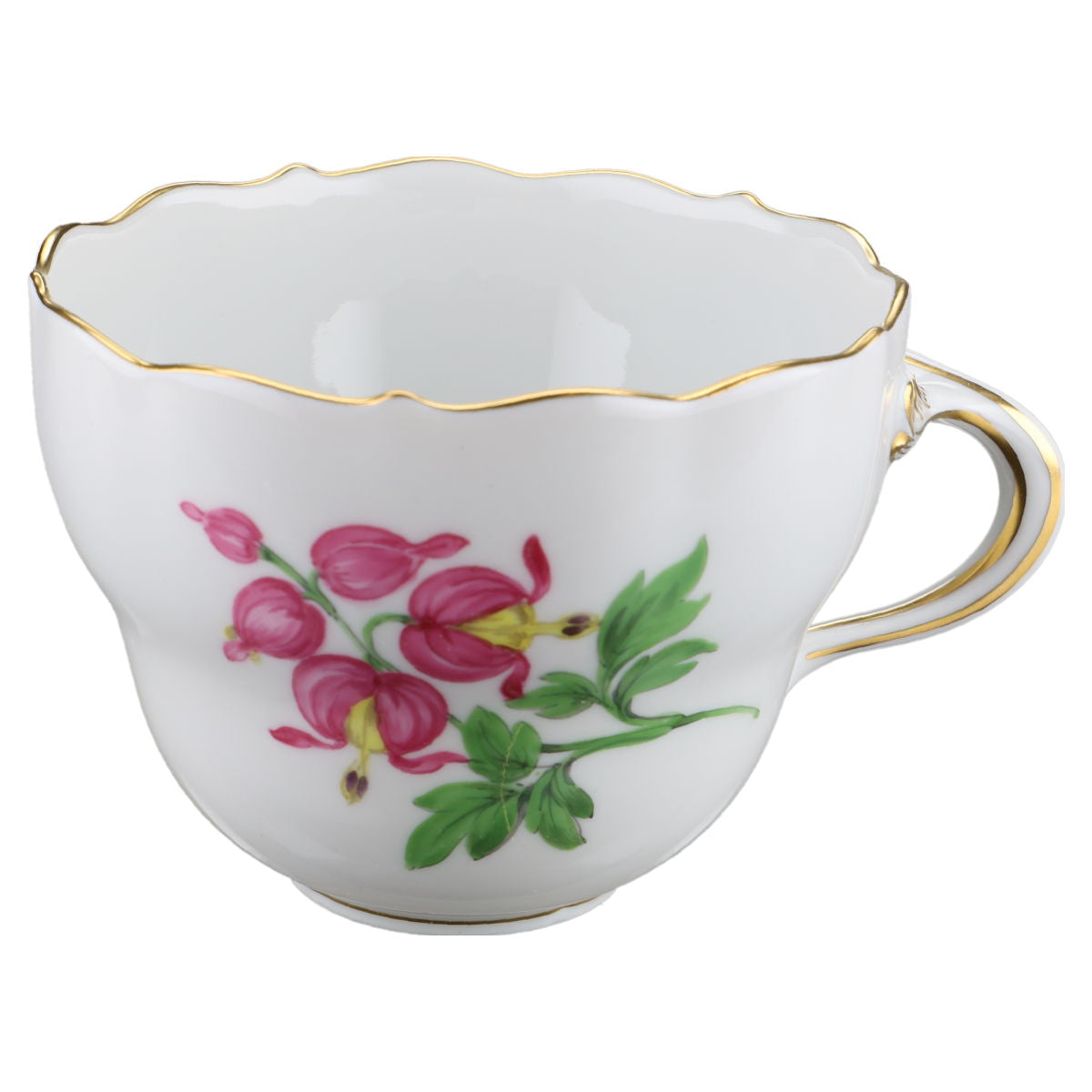 Kaffeetasse Blüte Rosa Gelb Typ I Meissen Neuer Ausschnitt II.Wahl Bunte Blume