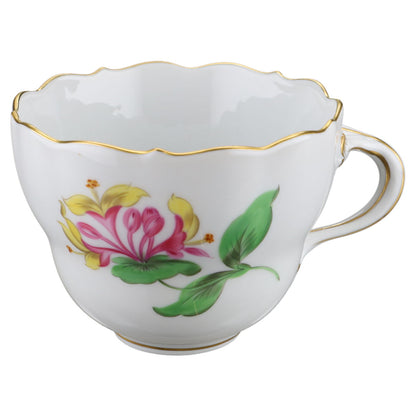 Kaffeetasse Blüte Rosa Gelb Typ III Meissen Neuer Ausschnitt II.Wahl Bunte Blume