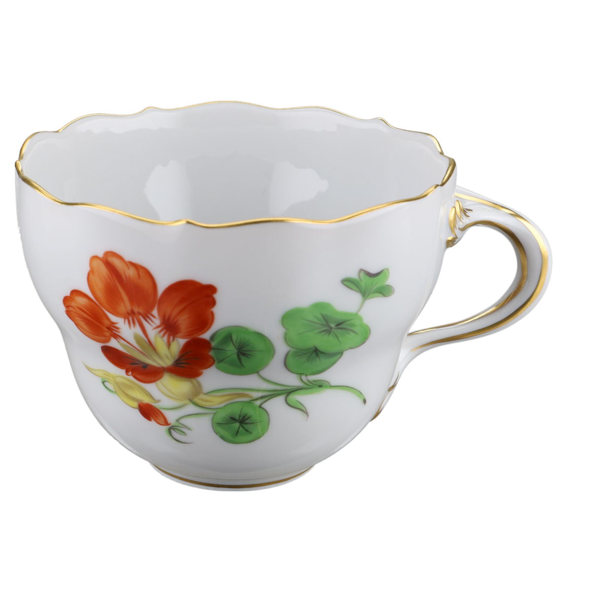 Kaffeetasse Blüte Rot Gelb Typ I Meissen Neuer Ausschnitt II.Wahl Bunte Blume